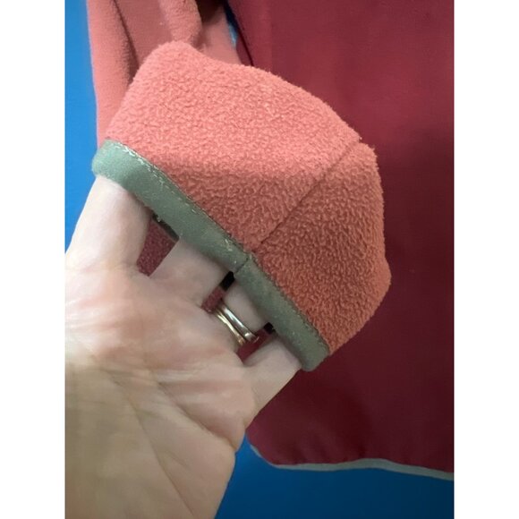 Columbia Colorblock Two-Tone Red & Orange Front Fleece Pullover S - Picture 8 of 10